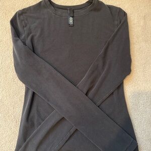 Skims Cotton Jersey Long Sleeve Black